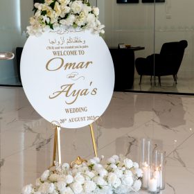 Wedding sign boards for the reception by Makkah Decorators