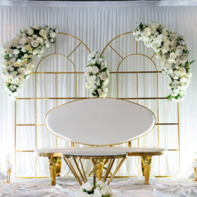 Another Stage Decorations Hire Gold and White Theme